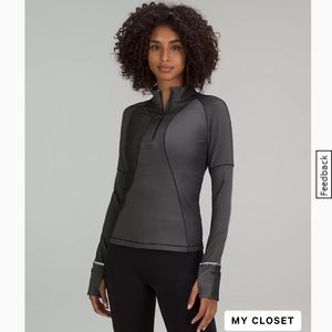 Two-Tone Ribbed Running Half Zip